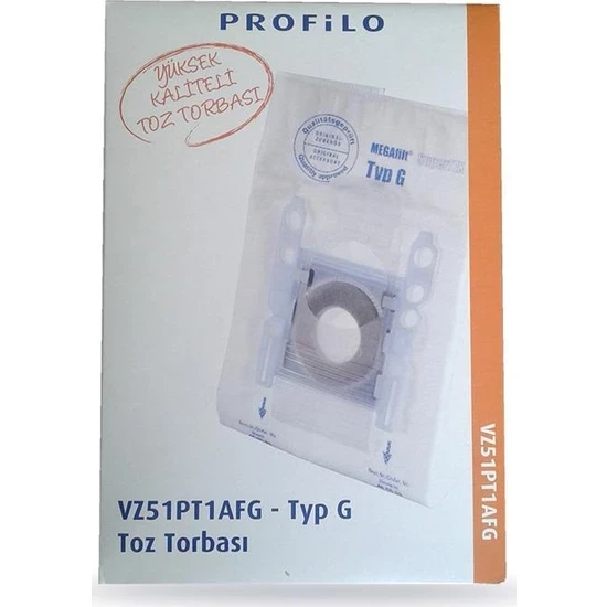PROFİLO VZ51PT1AFG-TYP G ORJİNAL SÜPÜRGE BEZ TOZ TORBASI 1 KUTU ürün görseli 1