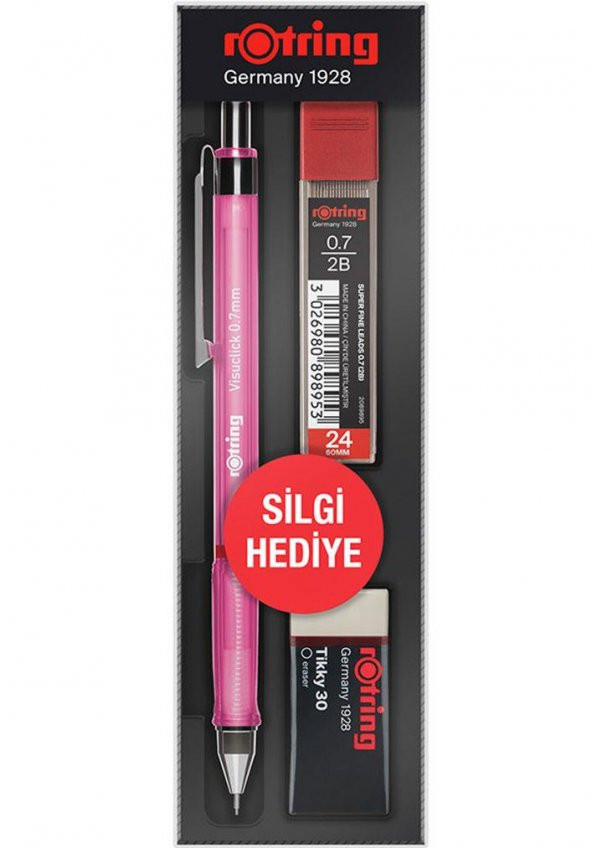 Rotring Okul Seti Visuclick Versatil + Min Silgi 0.7 MM Pembe RO-VK07-PEMBE ürün görseli 1
