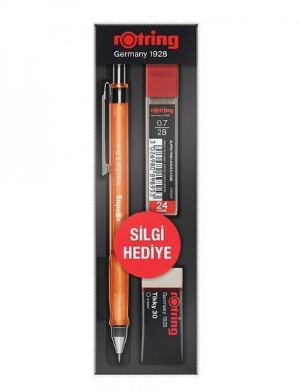 Rotring Okul Seti Visuclick Versatil + Min Silgi 0.7 MM Turuncu RO-VK07-TURUNCU ürün görseli 1