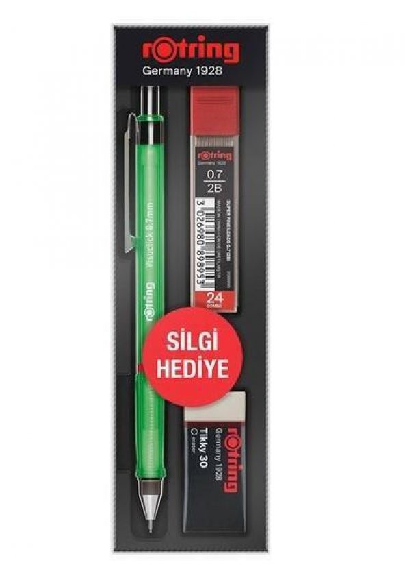 Rotring Okul Seti Visuclick Versatil + Min Silgi 0.7 MM Yeşil RO-VK07-YESIL ürün görseli 1