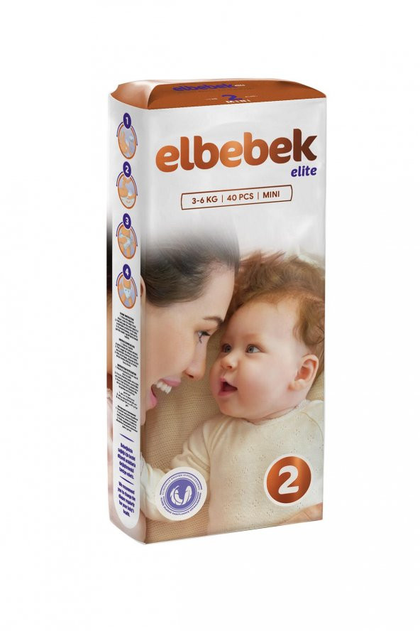 ELBEBEK ELİTE BEBEK BEZİ 2 NUMARA MİNİ 40 ADET - Resim 2