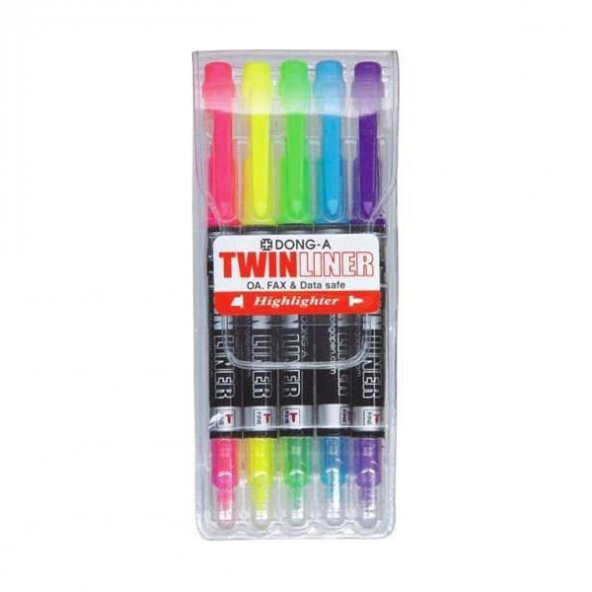 Twinliner Fosforlu Kalem Karışık Renk Kalem Tipi Çift Taraflı 5 Lİ 231500 ürün görseli 1