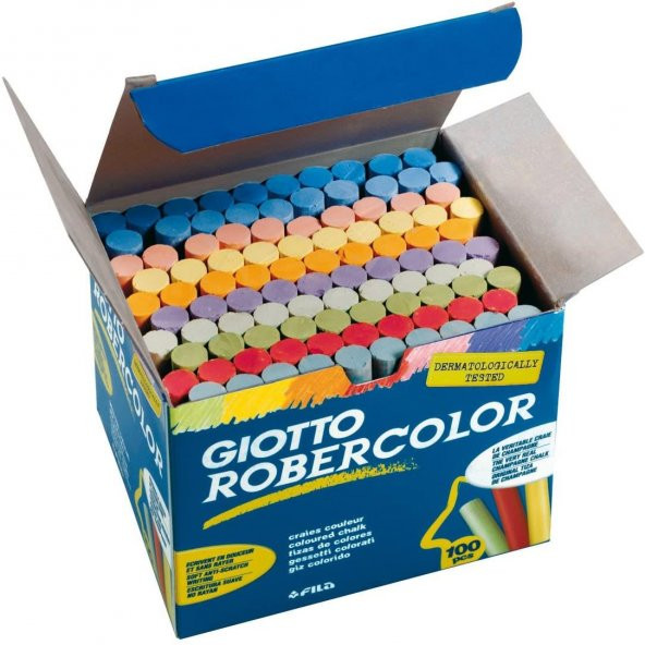 Robercolor Tebeşir Yuvarlak Tozsuz 100 LÜ Karışık Renk 539000 ürün görseli 1