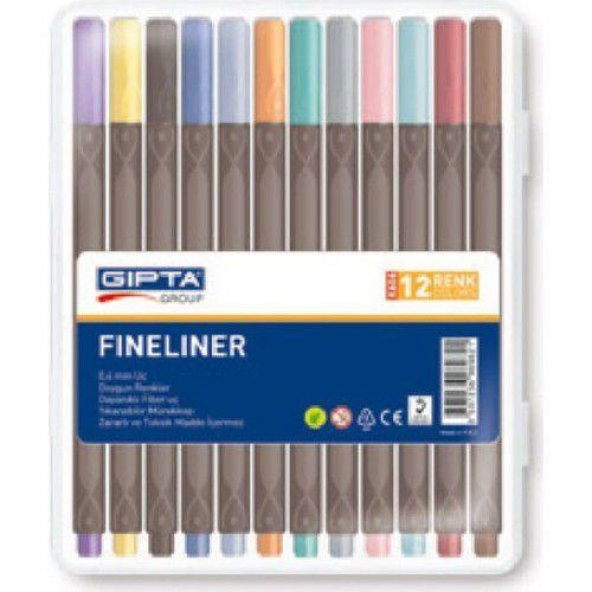 Gıpta Fineliner 0.4 MM Üçgen 12 Renk K606 ürün görseli 1