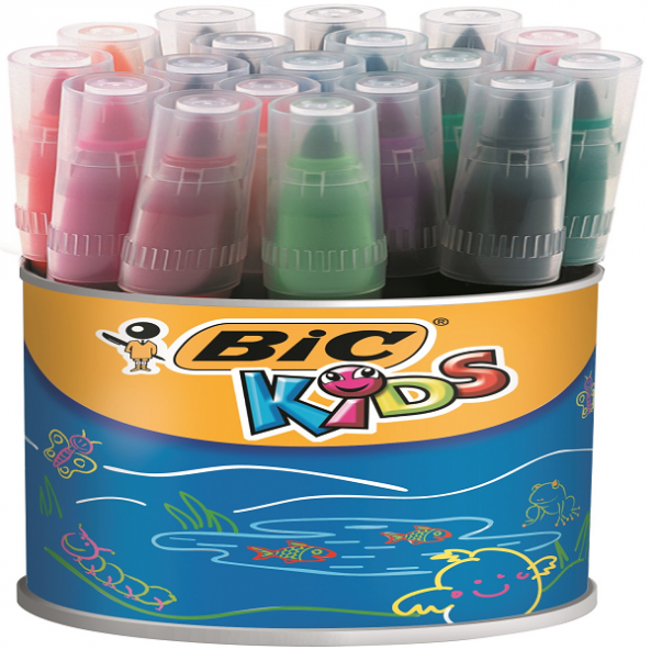 Bic Keçeli Boya Kalemi Visa Fırça Uç 18 Renk 828965 ürün görseli 1