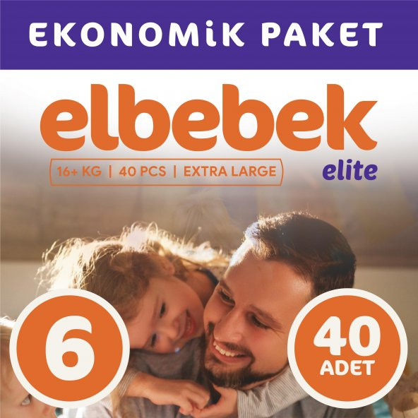 ELBEBEK ELİTE BEBEK BEZİ 6 NUMARA X LARGE 40 ADET ürün görseli 1