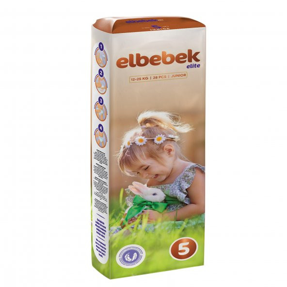 ELBEBEK ELİTE BEBEK BEZİ 5 NUMARA JUNIOR 28 ADET - Resim 2