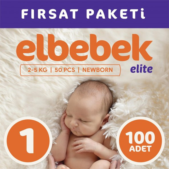 ELBEBEK ELİTE BEBEK BEZİ 1 NUMARA YENİDOĞAN 100 ADET ürün görseli 1