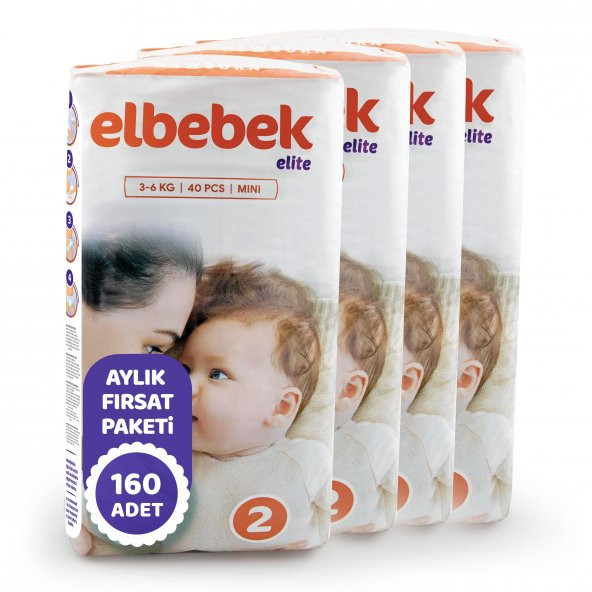 ELBEBEK ELİTE BEBEK BEZİ 2 NUMARA MİNİ 160 ADET - Resim 4
