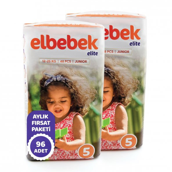 ELBEBEK ELİTE BEBEK BEZİ 5 NUMARA JUNIOR 96 ADET ürün görseli 1
