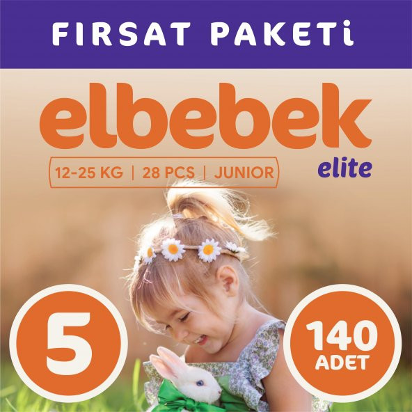 ELBEBEK ELİTE BEBEK BEZİ 5 NUMARA JUNIOR 140 ADET ürün görseli 1
