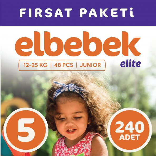 ELBEBEK ELİTE BEBEK BEZİ 5 NUMARA JUNIOR 240 ADET ürün görseli 1