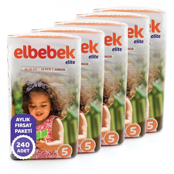 ELBEBEK ELİTE BEBEK BEZİ 5 NUMARA JUNIOR 240 ADET - Resim 2