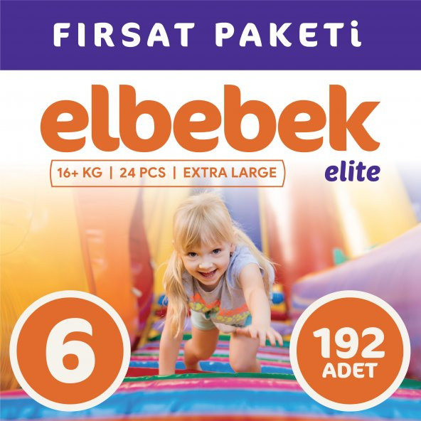 ELBEBEK ELİTE BEBEK BEZİ 6 NUMARA X LARGE 192 ADET ürün görseli 1