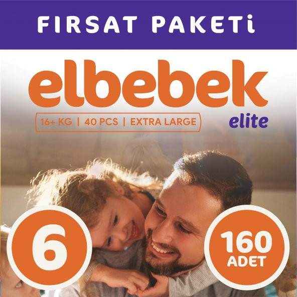ELBEBEK ELİTE BEBEK BEZİ 6 NUMARA X LARGE 160 ADET ürün görseli 1