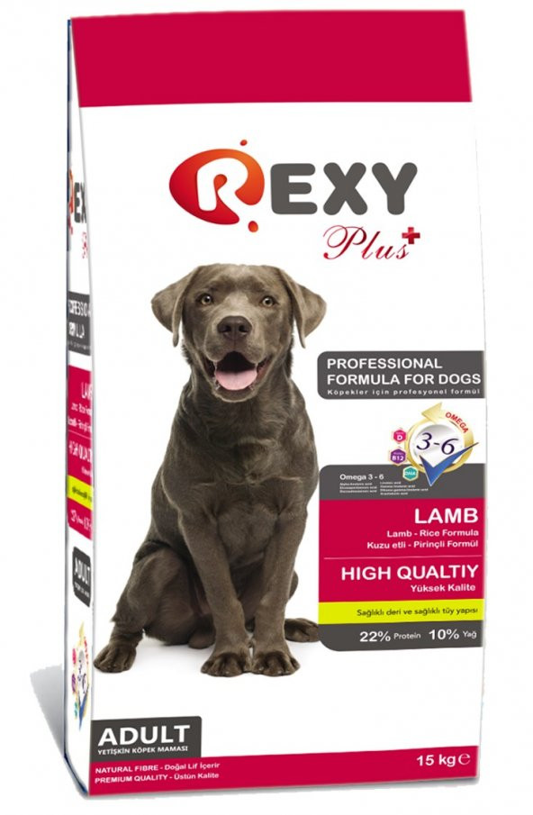 15 Kg Yetişkin Köpek Maması Rexy ( Kuzu Etli & Pirinçli) Kuru Mama ürün görseli 1