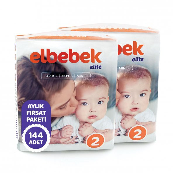 ELBEBEK ELİTE BEBEK BEZİ 2 NUMARA MİNİ 144 ADET - Resim 2