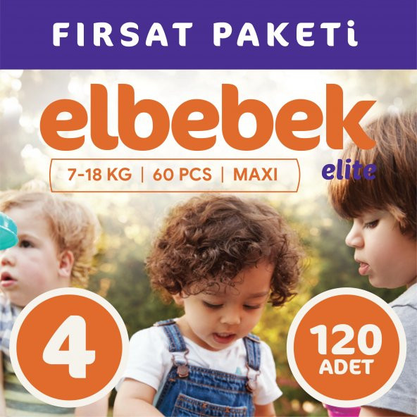 ELBEBEK ELİTE BEBEK BEZİ 4 NUMARA MAXİ 120 ADET ürün görseli 1