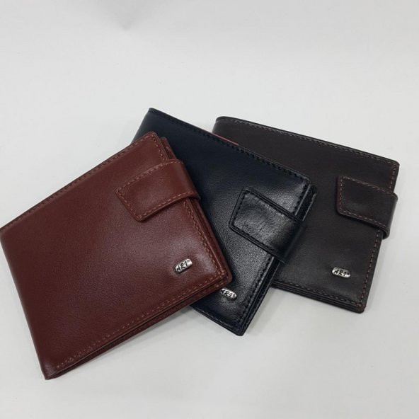Siyah-Taba-Kahve Renkte Kartlık, Ehliyet Ve Kimlik Bölmeli Çıtçıtlı Model Deri Cüzdan ürün görseli 1