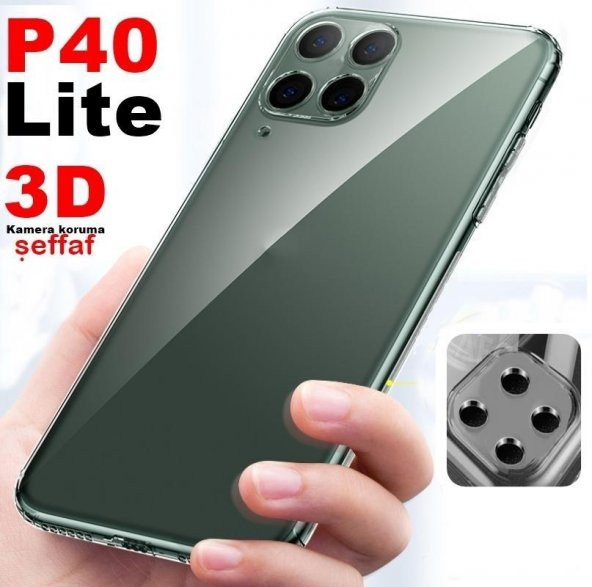 Huawei P40 Lite Kılıf 3D Kamera Korumalı İnce Sararmaz Şeffaf ürün görseli 1