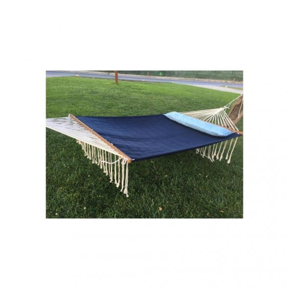 Bilen Hamak Kumaş Hamak Yastıklı 150 cm.Lacivert-Mavi - Resim 2