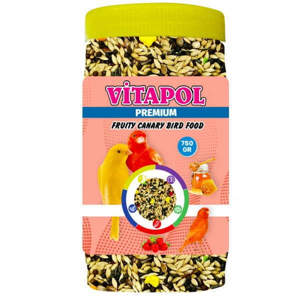 VİTAPOL PREMIUM MEYVELİ KANARYA KUŞ YEMİ 750 GR ürün görseli 1
