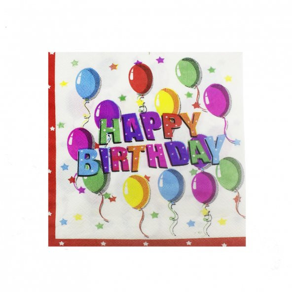 20 Adet 33cm Kağıt Peçete İyi ki Doğdun Happy Birthday ürün görseli 1
