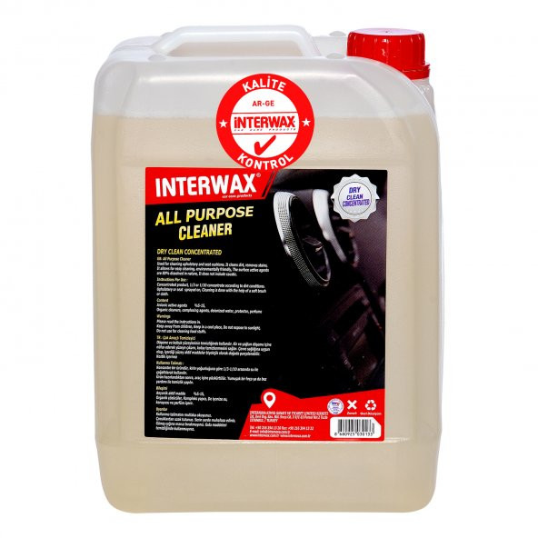 INTERWAX KONSANTRE GENEL DETAY VE DÖŞEME TEMİZLEYİCİ 5 KG ürün görseli 1