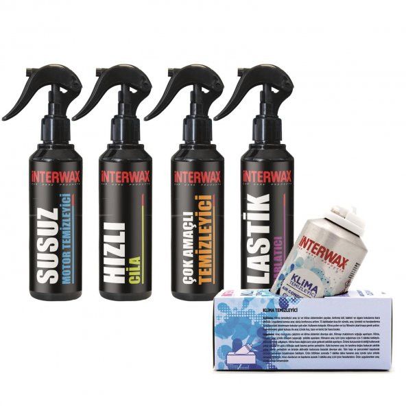 INTERWAX KLİMA TEMİZLEME KLİMA FRESH + 4LÜ OTO BAKIM SETİ ürün görseli 1