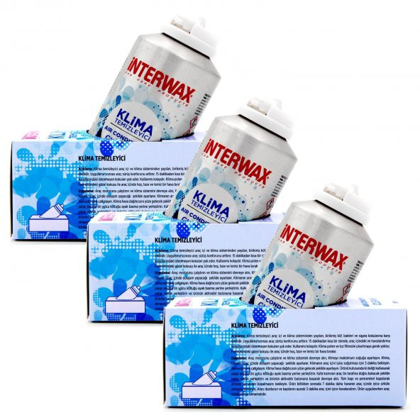 INTERWAX 3 ADET LİMON KOKULU KLİMA TEMİZLEYİCİ KLİMA FRESH ürün görseli 1