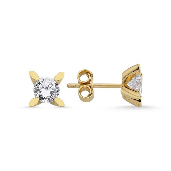 14 Ayar Altın TekTaş Küpe ürün görseli 1