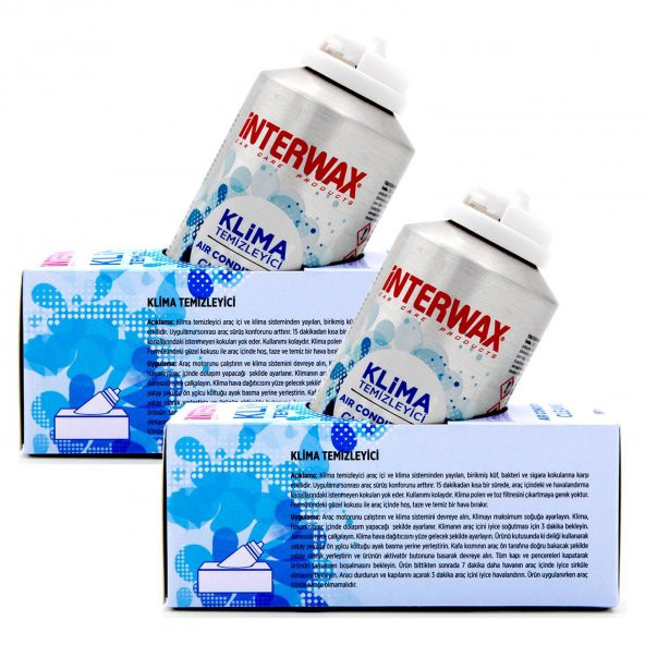 INTERWAX LİMON KOKULU KLİMA TEMİZLEYİCİ KLİMA FRESH 150 ML (2ADET) ürün görseli 1