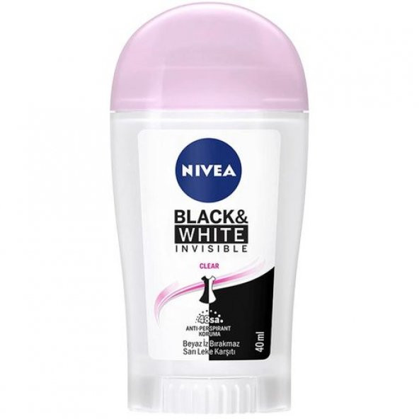 Nivea Black   White Clear Stick Women 40 ml ürün görseli 1
