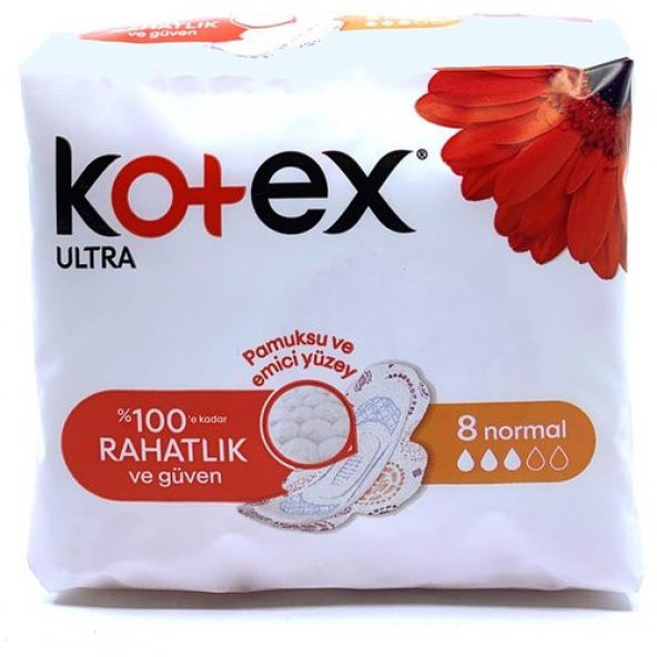 Kotex Ultra Kanatlı Normal 8li ürün görseli 1