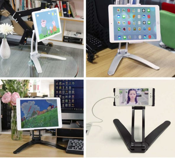 360 Dönebilen Mutfak ve Sabit Oda Tablet - Telefon Standı - Resim 3