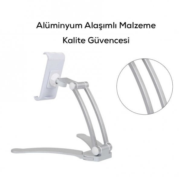 360 Dönebilen Mutfak ve Sabit Oda Tablet - Telefon Standı - Resim 6