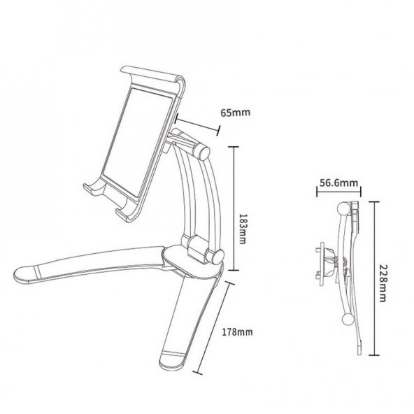 360 Dönebilen Mutfak ve Sabit Oda Tablet - Telefon Standı - Resim 10
