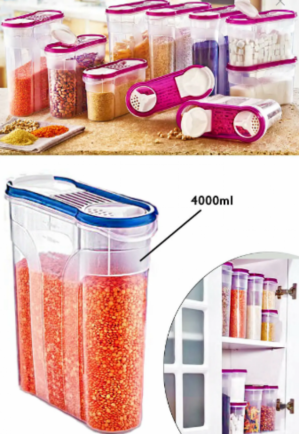 Mutfağınız İçin Bakliyat Saklama Kabı 4 Litre ürün görseli 1