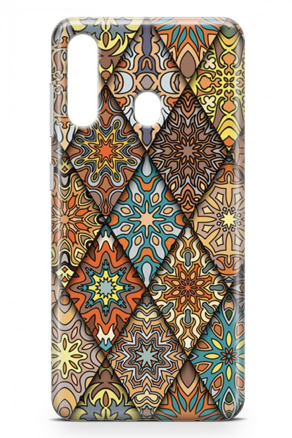 Samsung Galaxy M40 Kılıf Patchwork Serisi Alina - Resim 3