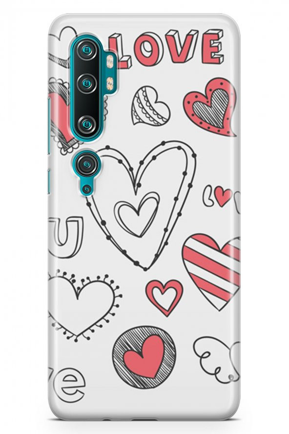 Xiaomi Mi Note 10 Kılıf Love Serisi Big - Resim 2