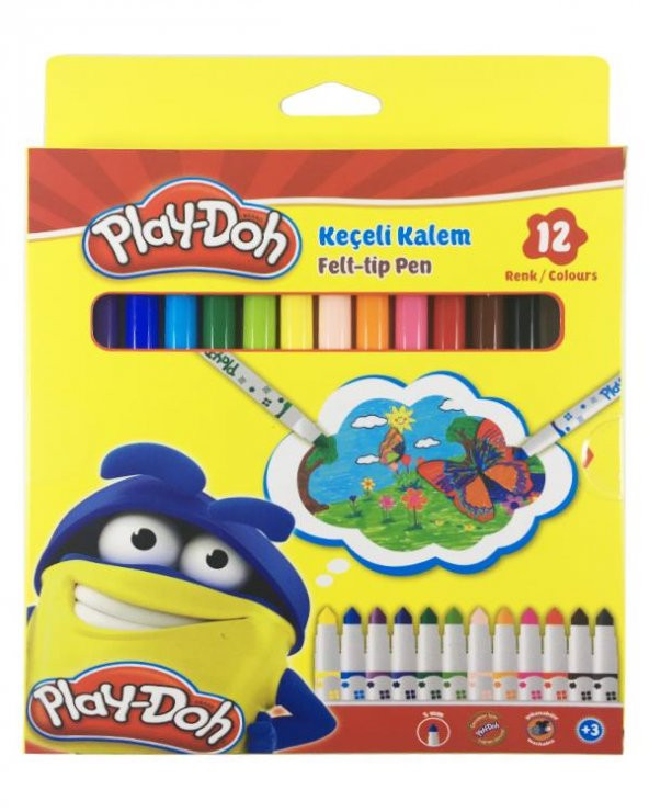 Play Doh Keçeli Boya Kalemi 12 Renk (5 mm) ürün görseli 1