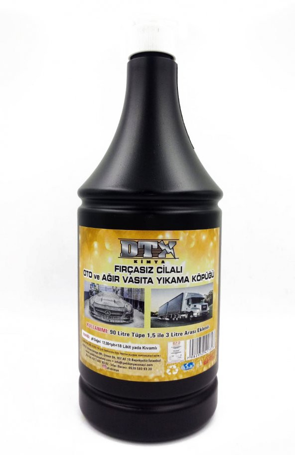 DTX KİMYA PLUS KONSANTRE FIRÇASIZ CİLALI OTO ŞAMPUANI 1 LT 1/60 KONSANTREDİR. ürün görseli 1