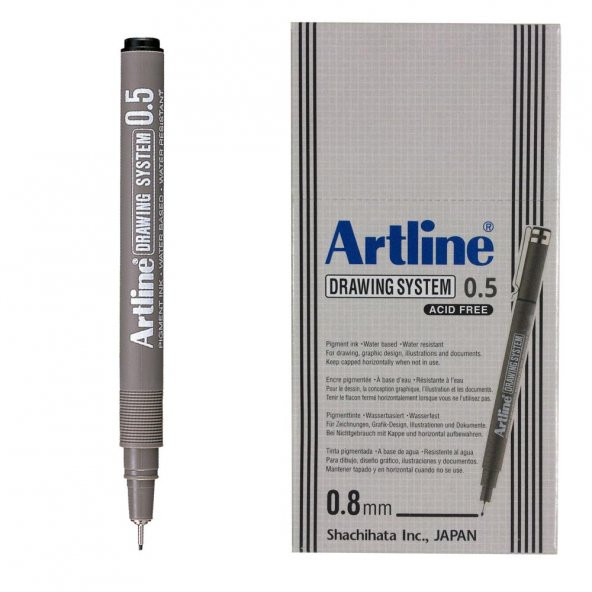 ARTLINE CIZIM KALEMI 005mm SIYAH 12LI KUTU (2305) ürün görseli 1