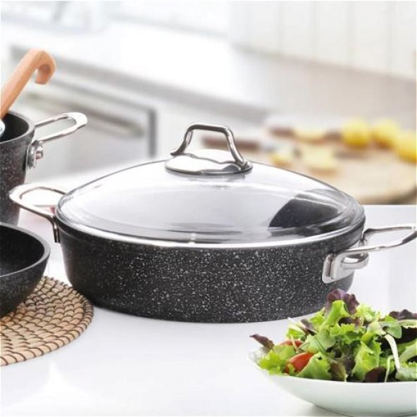 Falez Black Line 30 cm Granit Döküm Karnıyarık Tenceresi ürün görseli 1