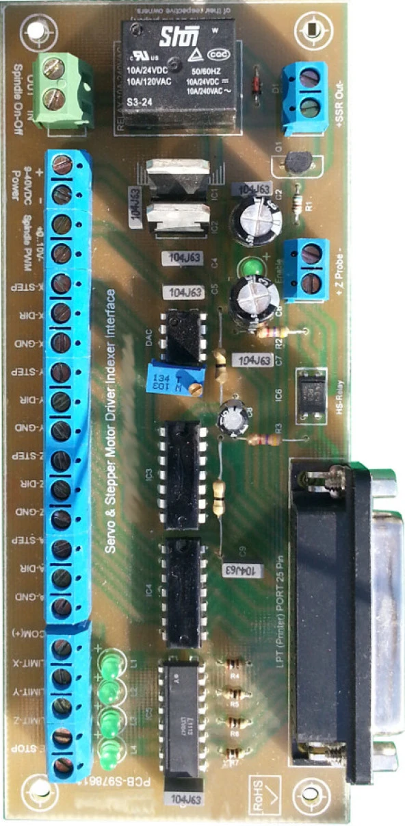 5 Eksen LPT Eksen Kontrol Kartı 600 Mhz + PWM Out ürün görseli 1