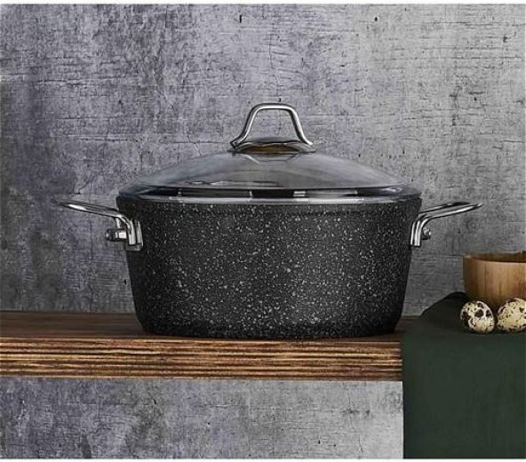 Black Line 24 cm Derin Granit Tencere