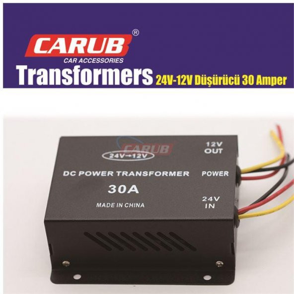 24 Volttan 12 Volta Dönüştürücü Düşürücü Çevirici 30 Amper Transformers ürün görseli 1