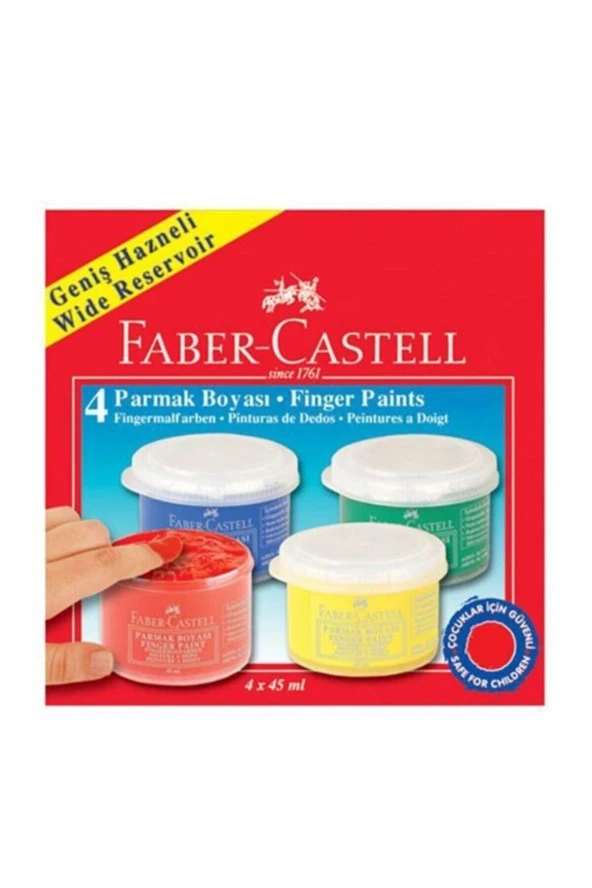 Faber-Castell Parmak Boyası 45 ml X 4 Renk ürün görseli 1