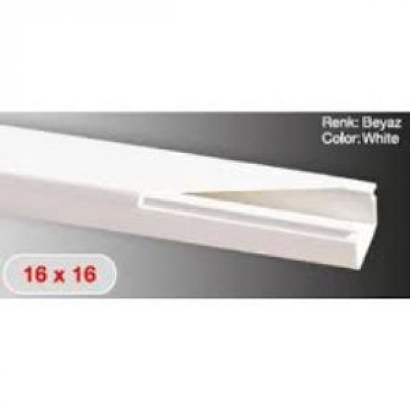 Sert Plastik 16X16 Kablo Kanalı 180 Mt - Resim 2
