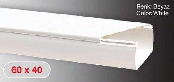 Sert Plastik 60X40 Kablo Kanalı  48 Mt - Resim 2